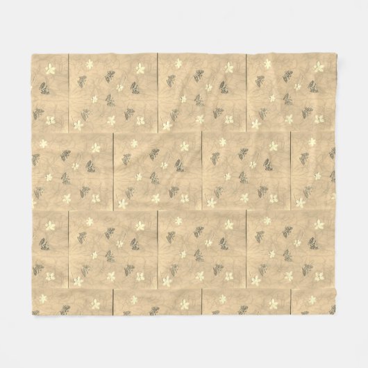 Couverture Polaire Blossoms et papillons (Devant (Horizontal))