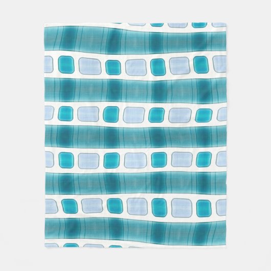 Couverture Polaire Blue and Aqua Modern Striped Pattern Blanket (Devant)