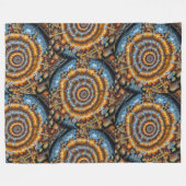 Couverture Polaire blue and gold fractal swirl (Devant (Horizontal))