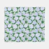 Couverture Polaire Blue and Green Hydrangea Floral Throw Blanket (Devant (Horizontal))