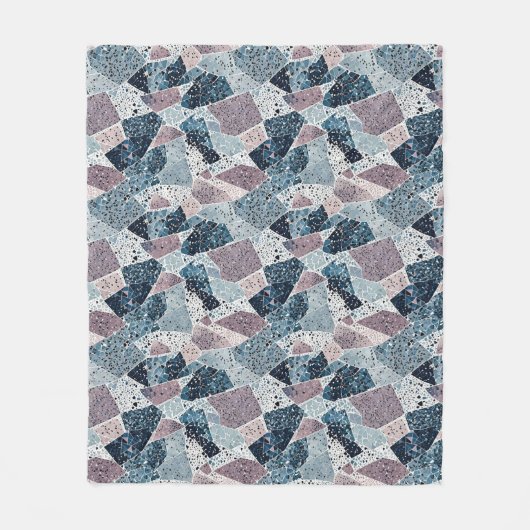 Couverture Polaire Blue and Mauve Terrazzo Conception abstraite (Devant)