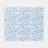 Couverture Polaire Blue and White Floral Aesthetic (Devant (Horizontal))
