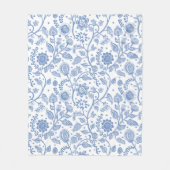 Couverture Polaire Blue and White Floral Pattern Botanical Boho Chic (Devant)