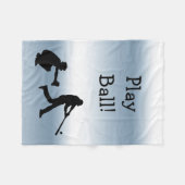 Couverture Polaire Blue Baseball Play Ball Sports Fleece Blanche (Devant (Horizontal))