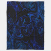 Couverture Polaire Blue Black Swirl Abstrait Smoky Cool (Devant)