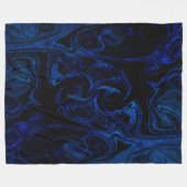 Couverture Polaire Blue Black Swirl Abstrait Smoky Cool (Devant (Horizontal))