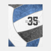 Couverture Polaire Blue black volleyball nom personnalisé numéro de m (Devant)