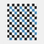 Couverture Polaire Blue Black White Checkered Pattern Design  (Devant)