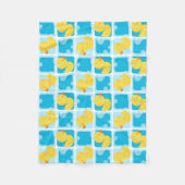 Couverture Polaire Blue Boy Aquarelle Caoutchouc À damiers Petit (Devant)