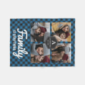 Couverture Polaire Blue Buffalo Plaid Lumberjack Famille Photo Collag (Devant (Horizontal))