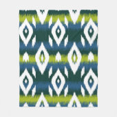 Couverture Polaire Blue Chartreuse Green Ikat Motif Moderne (Devant)