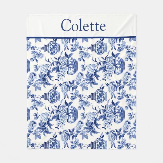 Couverture Polaire Blue Chinoiserie Monogram  (Devant)