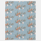 Couverture Polaire Blue Christmas Tree Pine Cones Ornaments   (Devant)