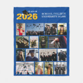 Couverture Polaire Blue Class of 2026 Graduation Keepsake Photo (Devant)