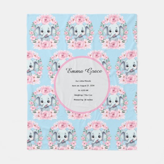 Couverture Polaire Blue Elephant Fleece Blanket (Devant)