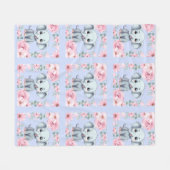 Couverture Polaire Blue Elephant Fleece Blanket (Devant (Horizontal))