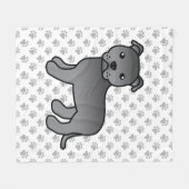 Couverture Polaire Blue English Staffie Cute Cartoon Chien & Patrouil (Devant (Horizontal))