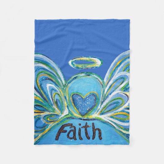 Couverture Polaire Blue Faith Guardian Angel Chemo Blanket (Devant)