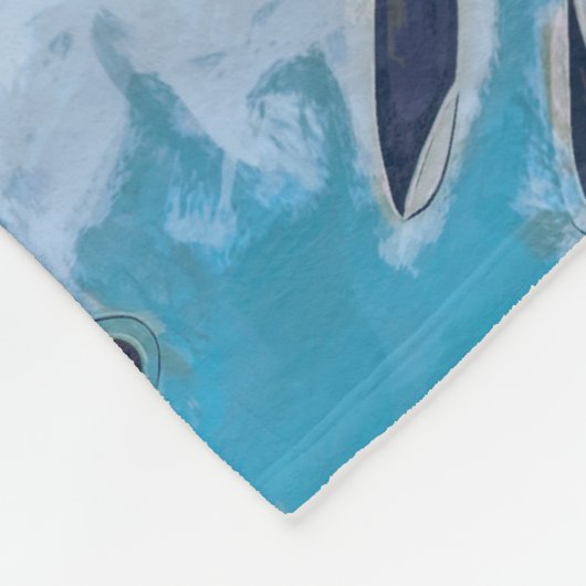 Couverture Polaire Blue Feuille Nature Tropical Patten Personnaliser (Coin)