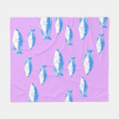 Couverture Polaire Blue fish on lilac (Devant (Horizontal))