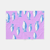 Couverture Polaire Blue fish on lilac (Devant (Horizontal))