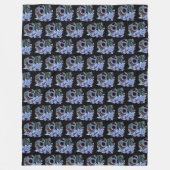 Couverture Polaire Blue Floral Black Sugar Skull Jour des morts (Devant)