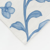Couverture Polaire Blue Floral Chinoiserie Peony Pattern Fleece Blank (Coin)