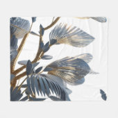 Couverture Polaire Blue Floral Design Plant (Devant (Horizontal))