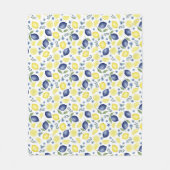 Couverture Polaire Blue French Country Lemon Pattern (Devant)