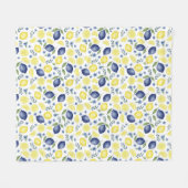Couverture Polaire Blue French Country Lemon Pattern (Devant (Horizontal))