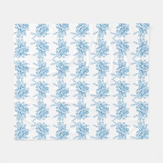 Couverture Polaire Blue French Toile Pattern (Devant (Horizontal))