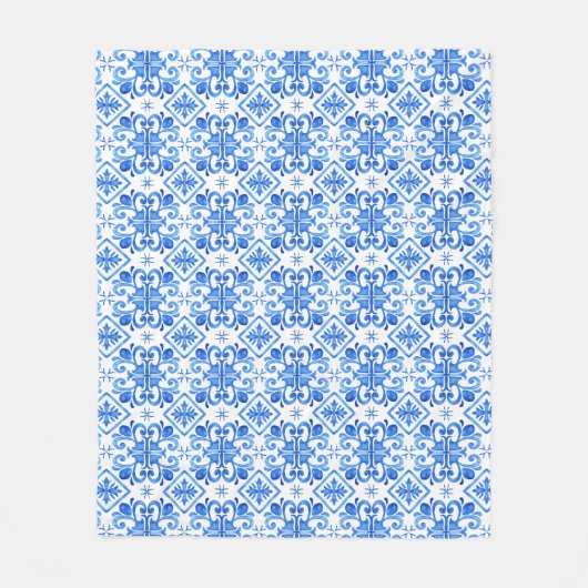 Couverture Polaire Blue French Toile Pattern (Devant)