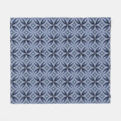 Couverture Polaire Blue Geometric Pattern Retro Style (Devant (Horizontal))