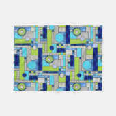 Couverture Polaire Blue Green Art Deco (Devant (Horizontal))