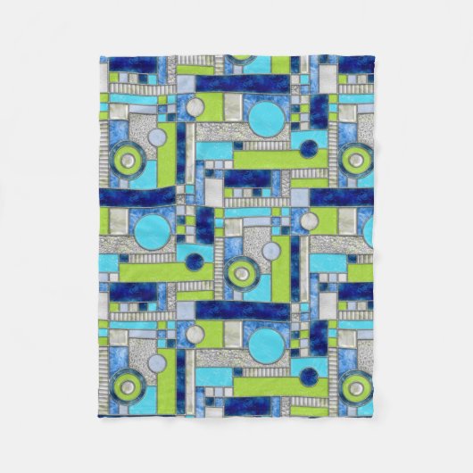 Couverture Polaire Blue Green Art Deco (Devant)