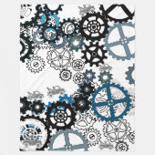 Couverture Polaire Blue Grey White Gears Steampunk Boys Décor Fleece (Devant)