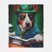 Couverture Polaire Blue Heeler Chien Conduite Vélo St. Patrick's Day (Devant)