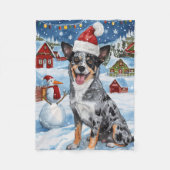 Couverture Polaire Blue Heeler Chien Winter Wonderland Noël Joie (Devant)