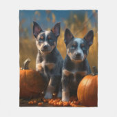 Couverture Polaire Blue Heeler Chiot Automne Citrouille de plaisir (Devant)