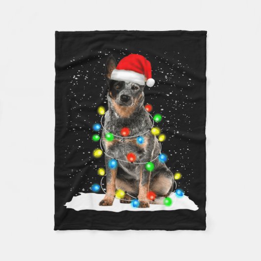 Couverture Polaire Blue Heeler Christmas Light Funny Gift For Dog Lov (Devant)