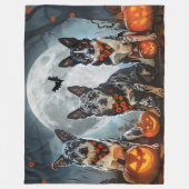 Couverture Polaire Blue Heeler Halloween Épouvantable (Devant)