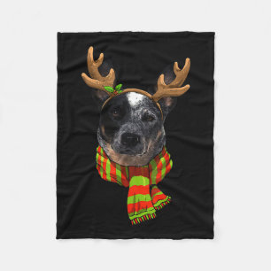 Couverture Polaire Blue Heeler Noël Noël Xmas Reindeer Animateur Amou