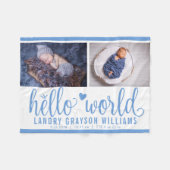 Couverture Polaire Blue Hello World Monogram Baby Stat (Devant (Horizontal))