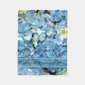 Couverture Polaire Blue Hydrangea Floral Mariage (Devant)