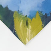 Couverture Polaire Blue Hydrangea Flowers Watercolor Floral (Coin)