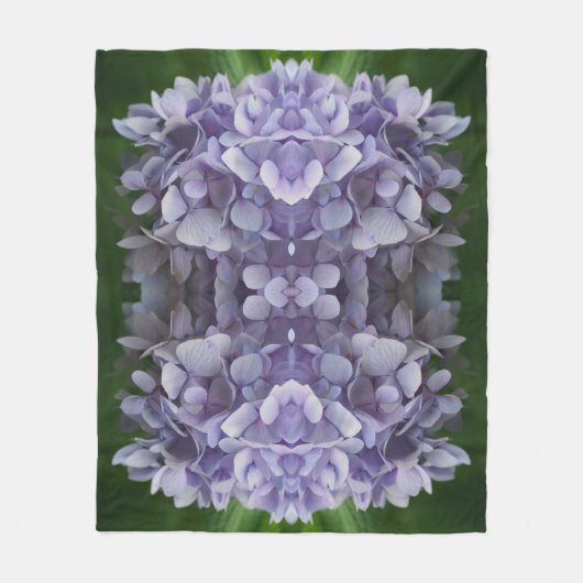Couverture Polaire Blue Hydrangea Petals Motif d'art Abstrait (Devant)