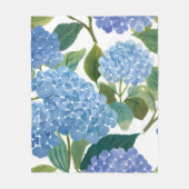 Couverture Polaire Blue Hydrangea Watercolor Floral Coastal (Devant)