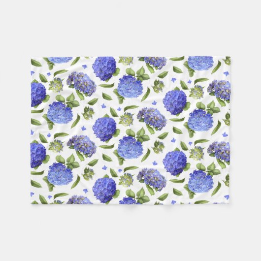 Couverture Polaire Blue Hydrangeas (Devant (Horizontal))