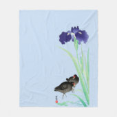 Couverture Polaire Blue Irises and Moorhens par Ohara Koson (Devant)