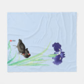Couverture Polaire Blue Irises and Moorhens par Ohara Koson (Devant (Horizontal))